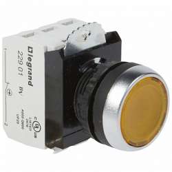 Legrand Osmoz Кнопка с потайным толкателем ? 22,3 в сборе с подсветкой красный 130 B~ арт. 023756