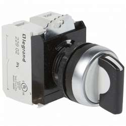 Legrand Osmoz Тумблер черн.ручк. 3 п с фикс. 45°(1-0-2)+2хНО конт.бл. арт. 023735