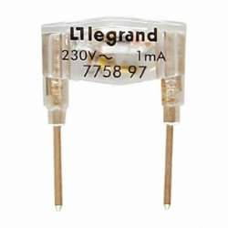 Legrand PRO 21 Мех Лампа подсветки запасная зеленая 230B, 0.5mA арт. 775897