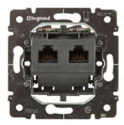 Legrand PRO 21 Мех Розетка компьютерная 2-ая 5 кат UTP (RJ45) без лапок (крепление винтами) арт. 775762