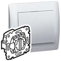 Legrand PRO 21 Мех Выключатель 2-х клавишный с подсветкой, 1 оранжевая лампа 1,0 мА арт. 775869