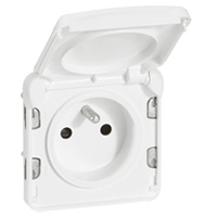 Legrand Plexo Arctic Антибактериальный Мех Розетка 2К+З - 16 A - 250 В - модульный с крышкой арт. 070721