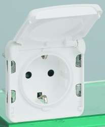 Legrand Plexo Arctic Антибактериальный Мех Розетка с/з с крышкой арт. 070722