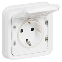 Legrand Plexo Arctic Антибактериальный Розетка с/з с крышкой в сборе арт. 070772