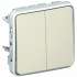 Legrand Plexo Белый Мех Переключатель 2-клавишный с подсветкой IP55 арт. 069626
