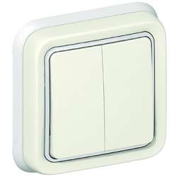 Legrand Plexo Белый Переключатель 2-клавишный встраиваемый,в сборе IP55 арт. 069855