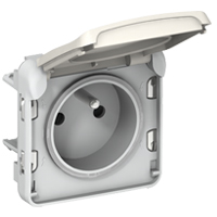 Legrand Plexo Белый Розетка 2К+З с защитой блокировкой с безвинт. зажим франц. стандарт 16A арт. 069621