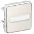 Legrand Plexo Белый Выключатель кнопочный с подсветкой  Н.О. контакт, с держателем этикетки 10A арт. 069633