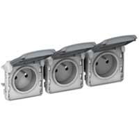 Legrand Plexo Розетка горизонтальная 3п, 2К+З фр.ст. арт. 069564