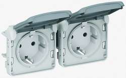 Legrand Plexo Розетка с/з нем.стандарт, 2п. гориз. арт. 069576
