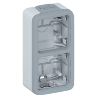Legrand Plexo Серый Монтажная коробка 2-ая для наружного монтажа,вертикальная,IP55 арт. 069661