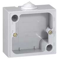 Legrand Plexo Серый Накладная монтажная коробка 1-я для розеток 55703,55706,55708, 79х86х40мм арт. 090359