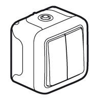 Legrand Plexo Серый Переключатель 2-клавишный накладной, 10А, в сборе IP55 арт. 069715