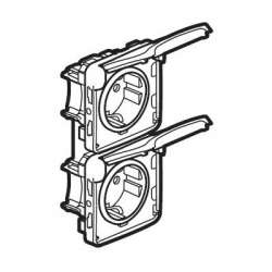 Legrand Plexo Серый Розетка 2-ая с/з с крышкой 2К+З нем.ст. верт. 16А 250В IP55 арт. 069577