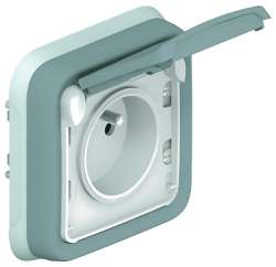 Legrand Plexo Серый Розетка 2К+3 безвинт. зажим франц. станд. арт. 069831