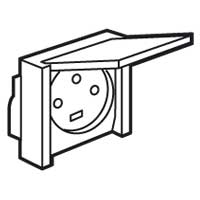 Legrand Plexo Серый Розетка с/з с крышкой,3К+З 20А,400В,винтовой зажим, встраиваемая, в сборе IP44 арт. 055706