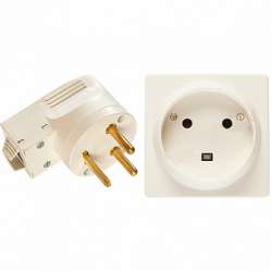 Legrand Quteo Бел Компл Розетка 32А с/з с шт + вилка 32А с боковым вводом арт. 782222