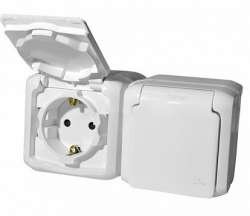 Legrand Quteo Бел Розетка 2-я с/з с шт IP44 арт. 782323