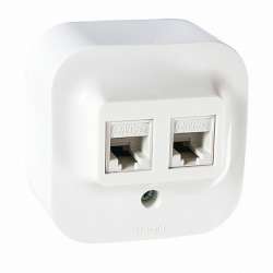 Legrand Quteo Бел Розетка 2XRJ45 кат5е UTP арт. 782228