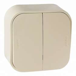 Legrand Quteo Беж Переключатель 2-клавишный 10А арт. 782236