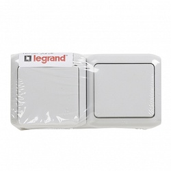 Legrand Quteo Сер Блок Выключатель 1-кл+роз с/з с шт IP44 арт. 782348