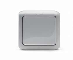 Legrand Quteo Сер Кнопка 1-клавишная IP44 6А арт. 782335