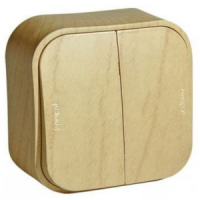 Legrand Quteo Сосна Переключатель 2-клавишный 10А арт. 782266