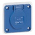 Legrand Розетка нем.ст. 16А 2К+З 230В IP44 син.75х75 без шторок арт. 057672