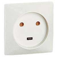 Legrand Слоновая кость Розетка встраиваемая 2К+З, 20А 80x80мм на захватах арт. 055432