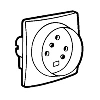 Legrand Слоновая кость Розетка встраиваемая 3К+З, 20А с защитными шторками 95x95мм на винтах арт. 055455