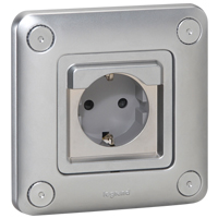 Legrand Soliroc Розетка 2К+З с защ. шторками, винт. заж, без крышки, Нем. стандарт 16А IP20 арт. 077836