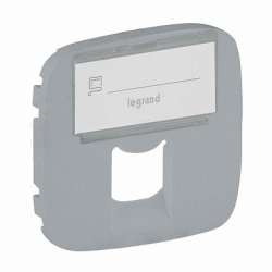 Legrand Valena ALLURE Алюм Накладка розетки ТЛФ/комп 1-ой с полем для надписи арт. 755477