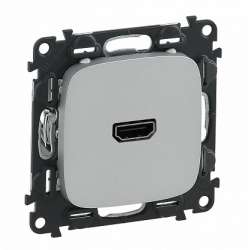Legrand Valena ALLURE Алюм Розетка 1-ая HDMI  (с лицевой панелью) арт. 754717