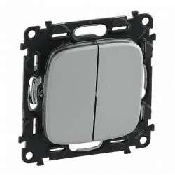 Legrand Valena ALLURE DIY Алюм Переключатель 1-клавишный с подсветкой 10А 250В арт. 752908