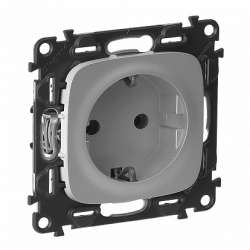 Legrand Valena ALLURE DIY Алюм Розетка 1-ая с/з, безвинт.зажим арт. 753921