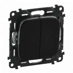 Legrand Valena ALLURE DIY Антрацит Переключатель 2-клавишный с подсветкой 10А 250В арт. 752919
