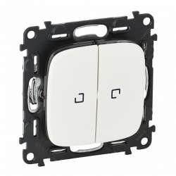 Legrand Valena ALLURE DIY Бел Переключатель 2-клавишный с подсветкой 10А 250В арт. 752709