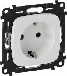 Legrand Valena ALLURE DIY Бел Розетка 1-ая с/з, безвинт.зажим арт. 753721