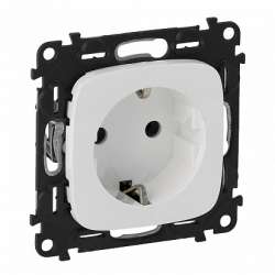 Legrand Valena ALLURE DIY Бел Розетка 1-ая с/з с защитными шторками, безвинт.зажим арт. 753720