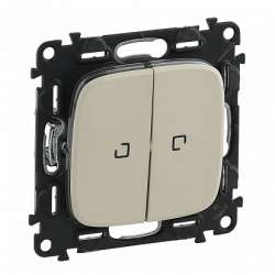 Legrand Valena ALLURE DIY Сл.кость Переключатель 2-клавишный с подсветкой 10А 250В арт. 752809