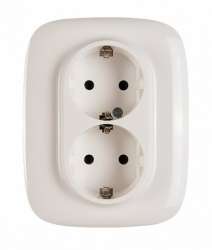 Legrand Valena ALLURE DIY Сл.кость Розетка 2-ая с/з с защитными шторками, безвинт.зажим арт. 753826