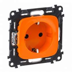 Legrand Valena ALLURE Оранжевый Розетка с/з, со шторками, безвин зажим арт. 754981