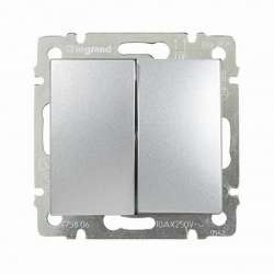 Legrand Valena Алюминий Переключатель 2-х клавишный арт. 770108