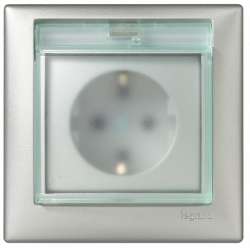 Legrand Valena Алюминий Розетка 1-ая с/з с защитными шторками арт. 770121