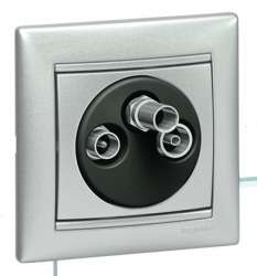 Legrand Valena Алюминий Розетка TV-FM-SAT единственная 5-2400 МГц 1,5 дБ арт. 770135