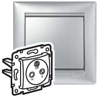 Legrand Valena Алюминий Розетка TV-FM-SAT оконечная 5-2400 МГц 10 дБ арт. 770136