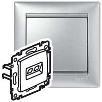 Legrand Valena Алюминий Розетка двойная комп.(RJ45) 1-ая 5 кат UTP + ТЛФ 1-ая (RJ11) арт. 770280