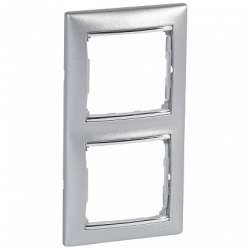 Legrand Valena Алюминий/Серебряный штрих Рамка 2-ая вертикал. арт. 770356