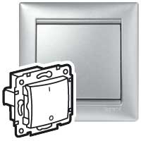 Legrand Valena Алюминий Выключатель 1-клавишный 2-х полюсный арт. 770102
