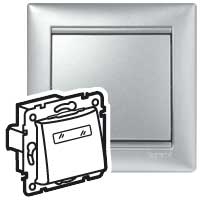 Legrand Valena Алюминий Выключатель кнопочный 1-клавишный 12V с подсв. и держателем этикетки арт. 770217